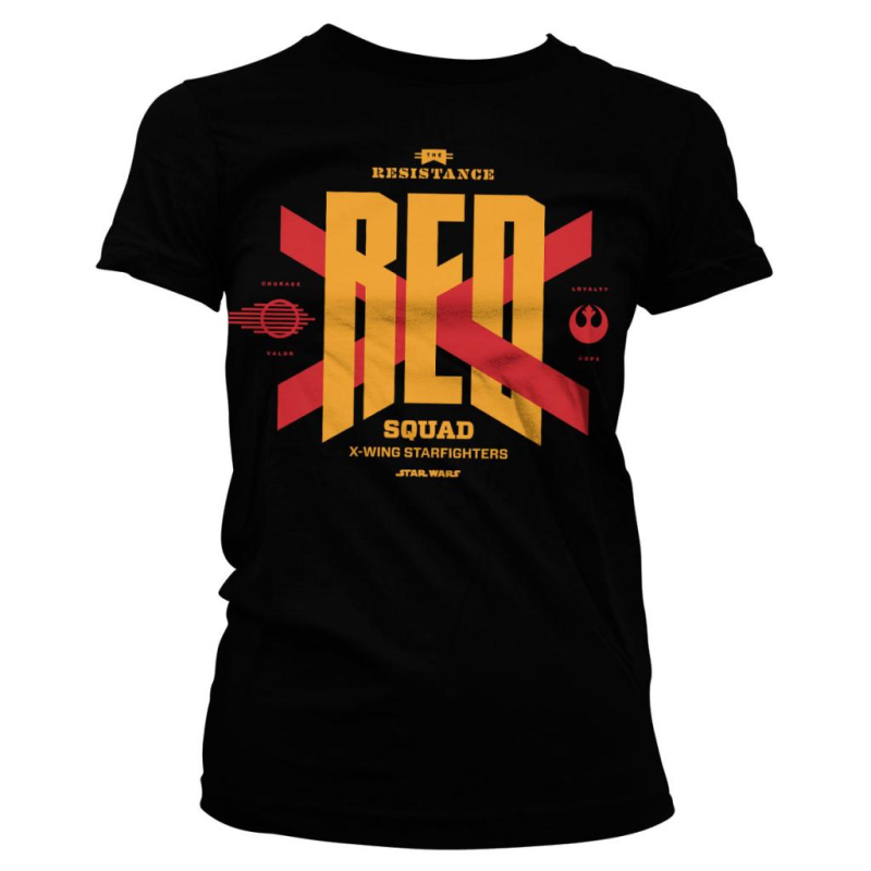 STAR WARS 7 - T-Shirt Red Squad GIRL - Black 