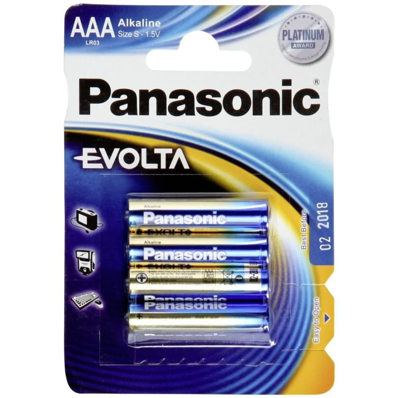 PANASONIC - Piles Alcaline Evolta AAA-LR03 X 4