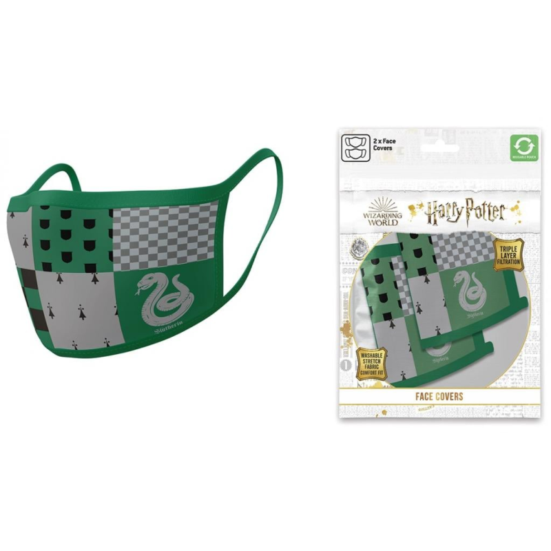 Harry Potter pack 2 Masques en tissu Slytherin