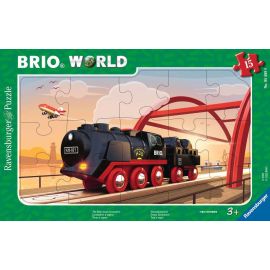 Puzzle cadre 15 p - Locomotive à vapeur / BRIO