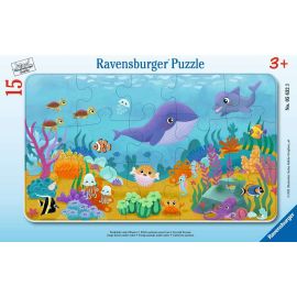 Puzzle cadre 15 p - Petits animaux sous l'eau