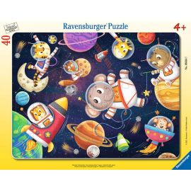 Puzzle cadre 30-48 p - Les animaux dans l'espace