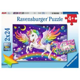 Puzzles 2x24 p - Licorne et Pégase