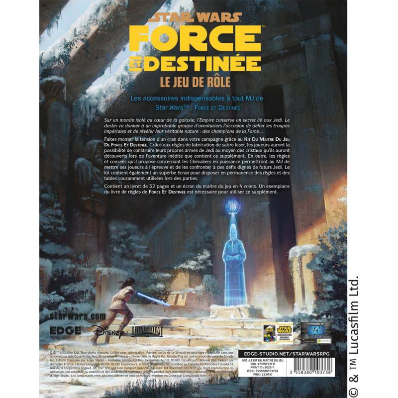 Star Wars : Force et Destinée Kit du Maitre de Jeu