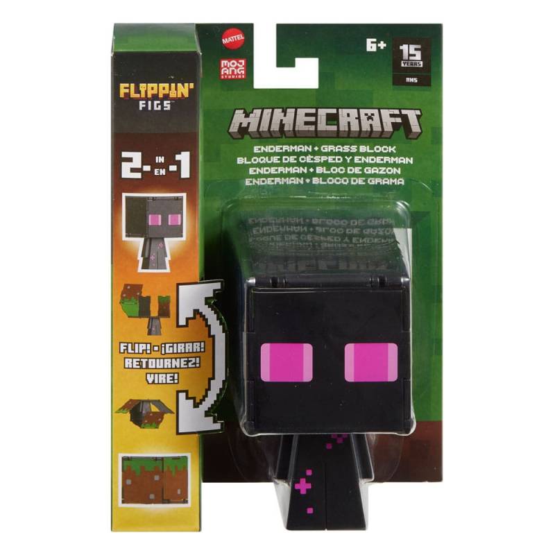 Minecraft figurine Flippin Enderman & bloc de gazon