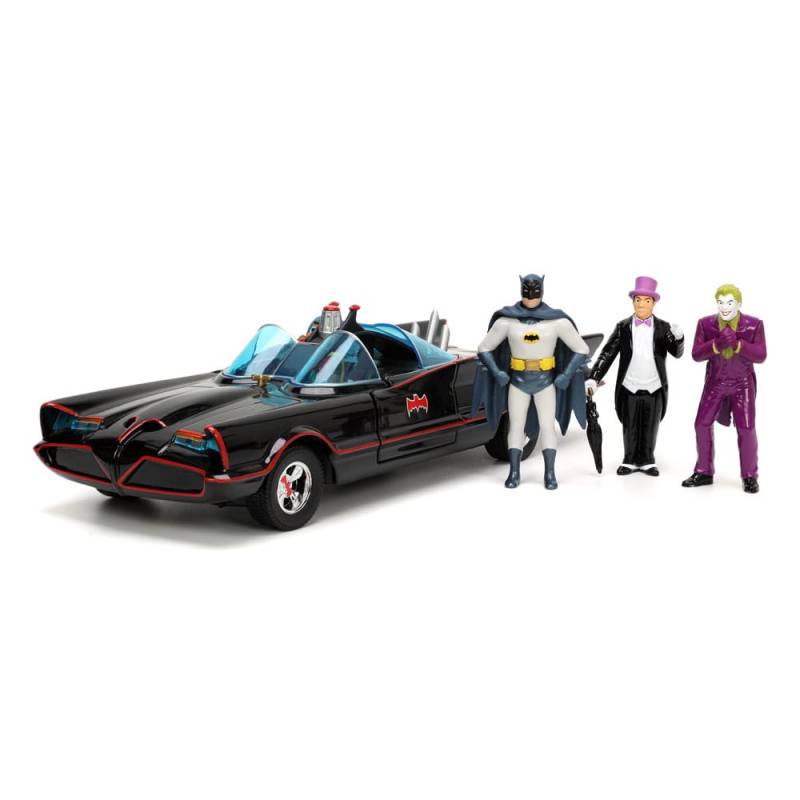 Batman 1/24 Pack de 5 Classic TV Series métal avec Batman, Robin, Joker, Penguin & Batmobile