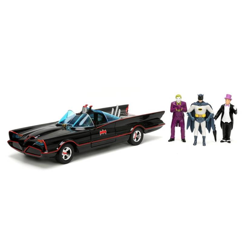 Batman 1/24 Pack de 5 Classic TV Series métal avec Batman, Robin, Joker, Penguin & Batmobile