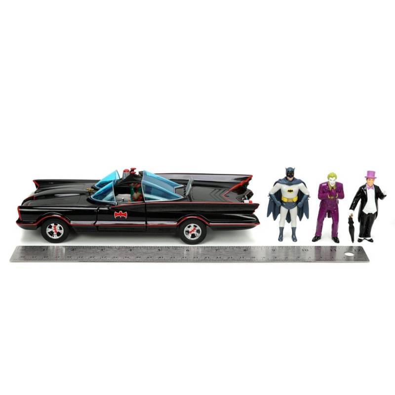 Batman 1/24 Pack de 5 Classic TV Series métal avec Batman, Robin, Joker, Penguin & Batmobile