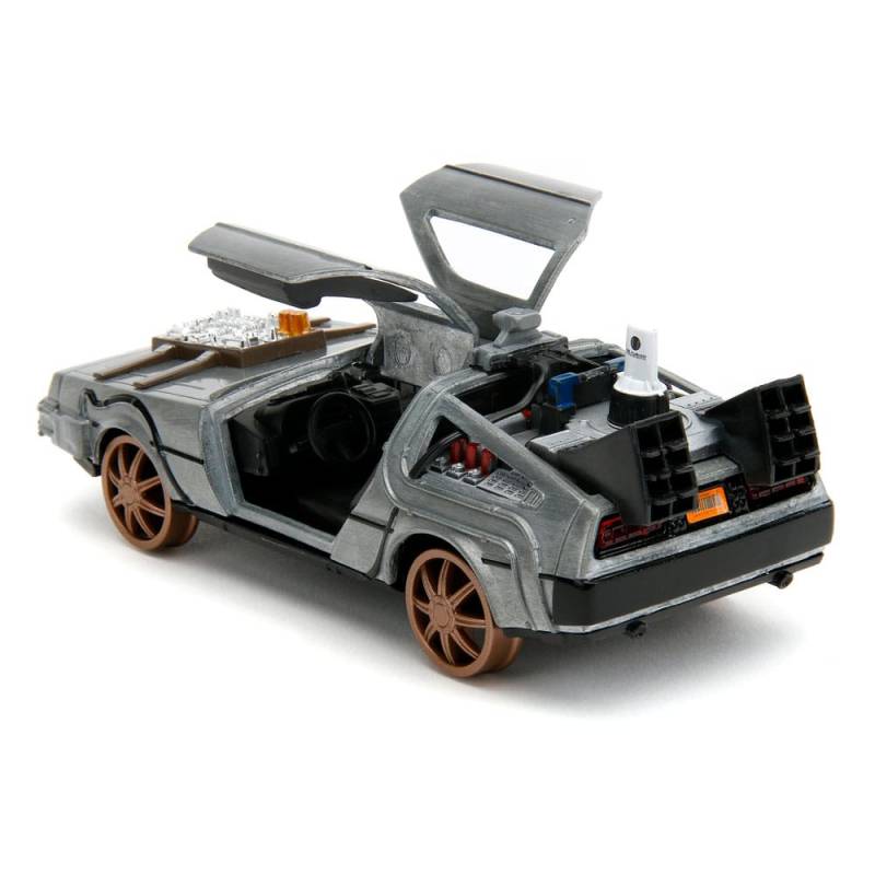 Retour vers le Futur III DeLorean Time Machine Railroad Wheels 1/32 métal Hollywood Rides