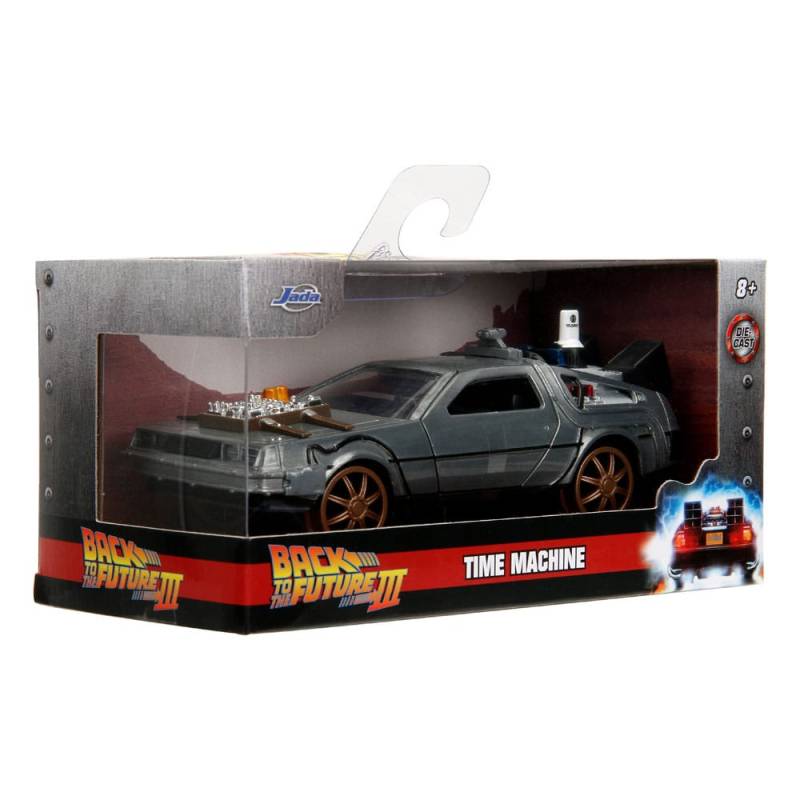 Retour vers le Futur III DeLorean Time Machine Railroad Wheels 1/32 métal Hollywood Rides