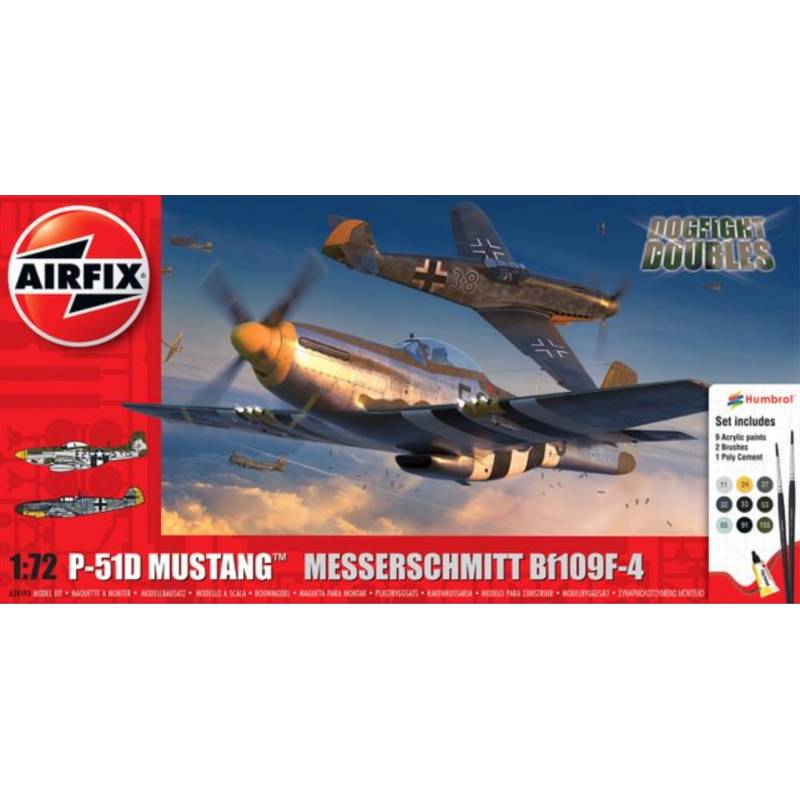 North American P-51D Mustang & Messerschmitt Bf-109F-4 Dogfight DoubleNew Tooling 