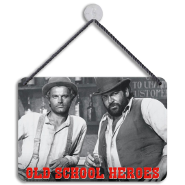 Bud Spencer & Terence Hill panneau métal Old School Heroes 16,5 x 11,5 cm
