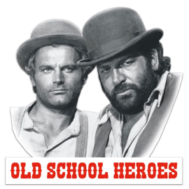 Bud Spencer & Terence Hill panneau métal 3D Old School Heroes 45 x 45 cm
