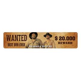 Bud Spencer & Terence Hill panneau métal Wanted 46 x 10 cm