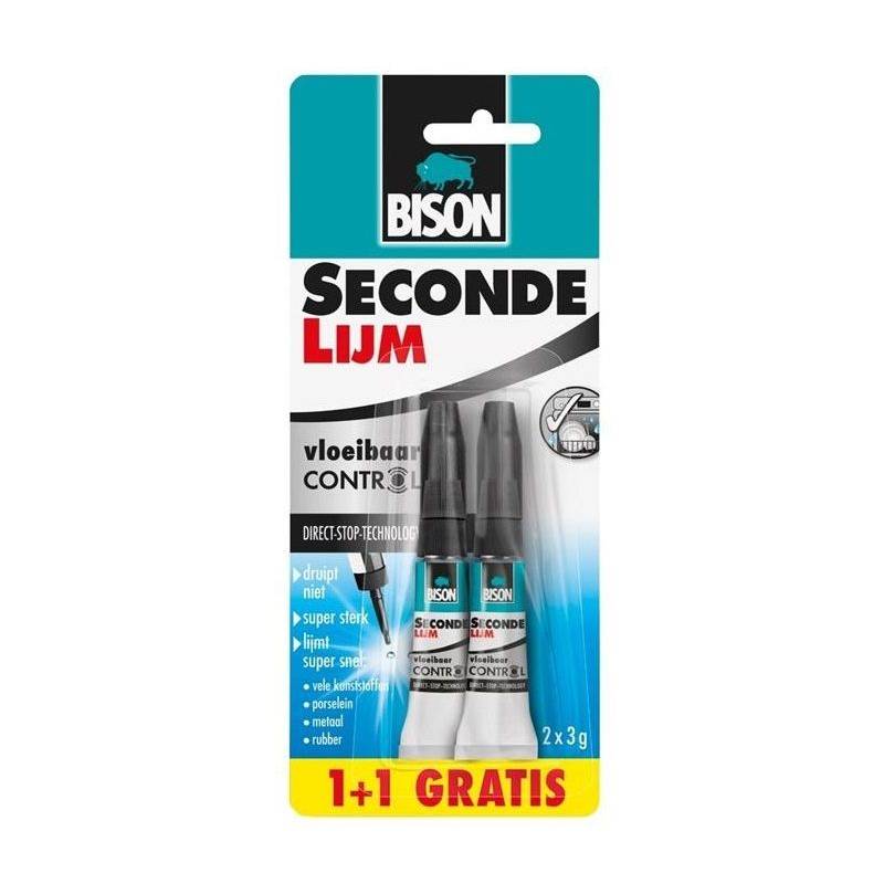 2 tubes 3g de colles liquide BISON Second Lijm