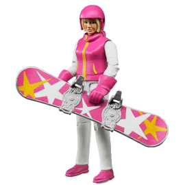 Figurine Femme en snowboard avec accessoires