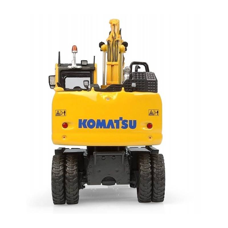 Pelle sur pneus KOMATSU PW148-11 avec godet et benne preneuse