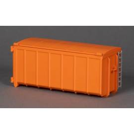 Benne container 30m3 avec couvercle orange