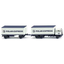 Miniature Camion-remorque 6X4 réfrigéré VOLVO F88 Polar-Express remorque 2 essieux