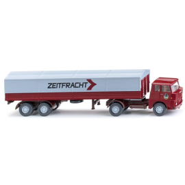 Miniature Camion 4X2 plateau Henschel Zeitfracht remorque 2 essieux