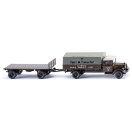 Miniature Camion-remorque plateau MERCEDES L 2500 Sped.Hamacher