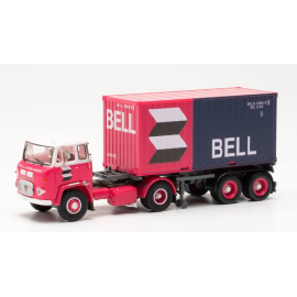 Miniature SCANIA LB 76 4x2 avec porte container et container BELL