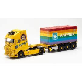 Miniature VOLVO FH GL 4x2 avec remorque conteneur 3 essieux XL 2020 MAERSK RAINBOW