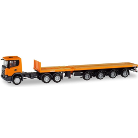 Miniature SCANIA CG 6x4 avec remorque extensible Nooteboom 3 Essieux