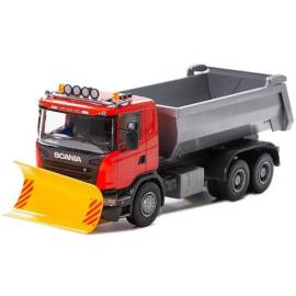 Miniature SCANIA G 6x4 rouge avec lame de déneigement