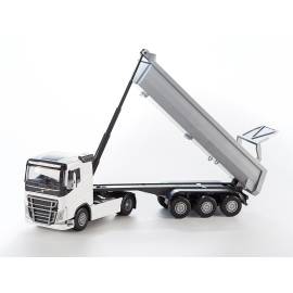 Miniature VOLVO FH16 4x2 blanc avec benne basculante 3 essieux