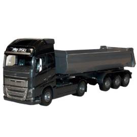 Miniature VOLVO FH16 4x2 noir avec benne basculante 3 essieux