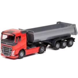 Miniature VOLVO FH16 4x2 rouge avec benne 3 essieux