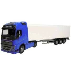 Miniature VOLVO FH16 750 Globettrotter XL 4x2 bleu avec remorque 3 essieux