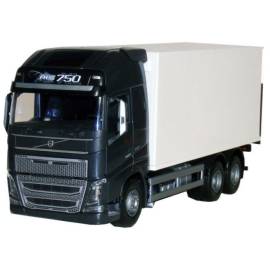 Miniature VOLVO FH16 6x4 noir avec caisse et hayon