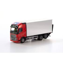 Miniature VOLVO FH 6x4 rouge avec caisse et hayon