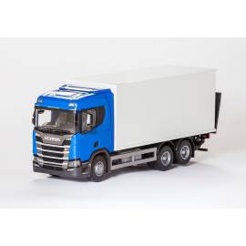 Miniature SCANIA CR 6x4 bleu avec caisse et hayon