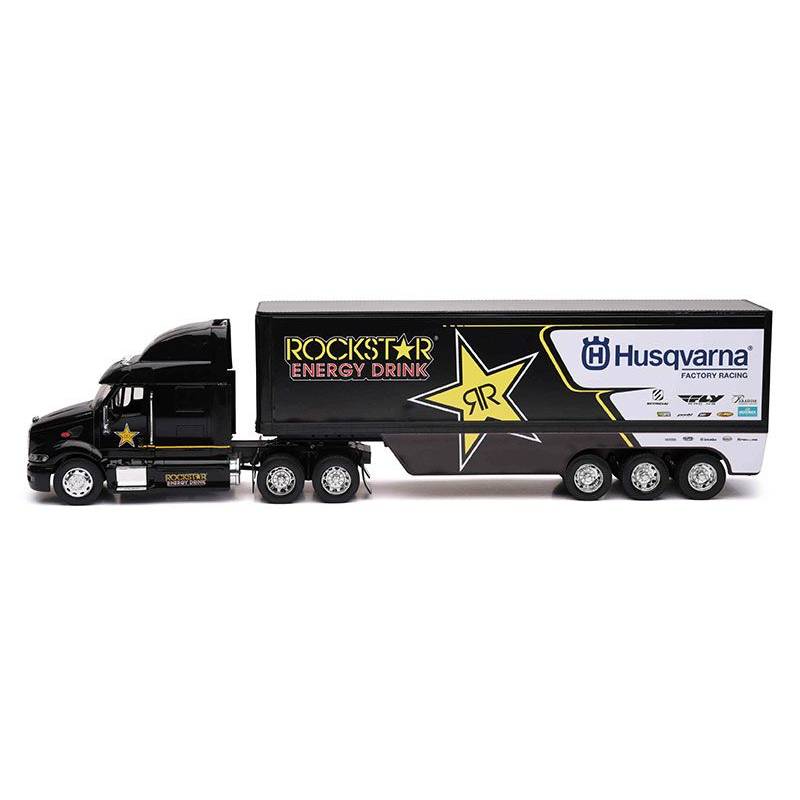 Miniature de camion PETERBILT 6x4 avec remorque 3 Essieux ROCKSTAR Husqvarna