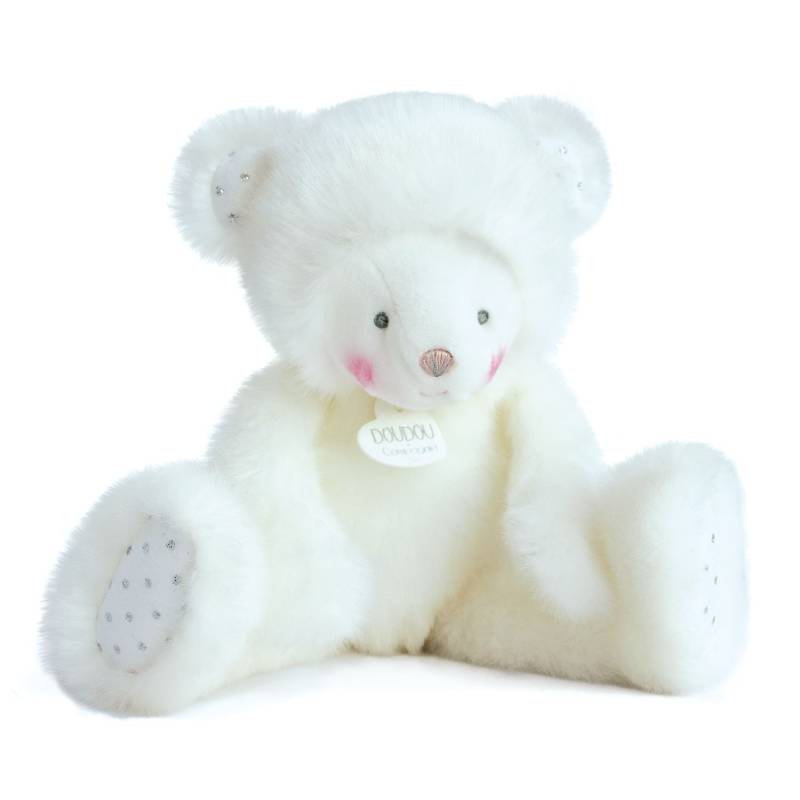 Peluche Trop mimi - Ourson blanc 30 cm