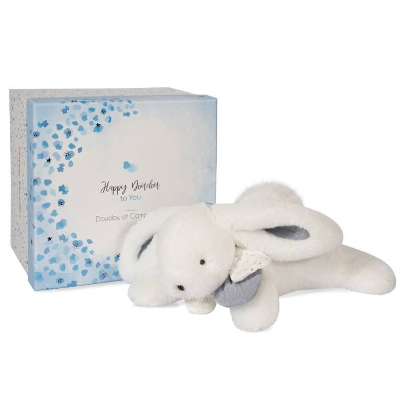 Peluche HAPPY GLOSSY - Pantin pompon blanc