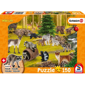  Puzzle 150 Pièces Les animaux sauvages SCHLEICH avec figurine