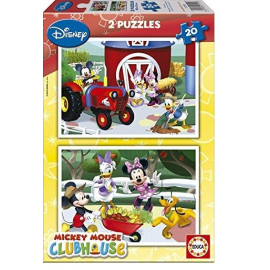  2 Puzzles 20 Pièces DISNEY - Mickey à la ferme