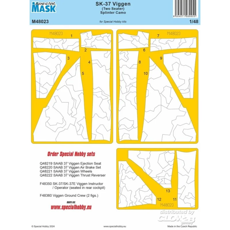 Figurines SK-37 Viggen (Two Seater) Splinter Camo MASK
