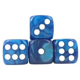  Lot de 5 Dés 6 faces – Blue Pearl