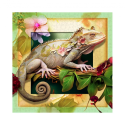  Puzzle en bois – Caméléon et Fleurs – 550 pcs (50 pcs uniques)