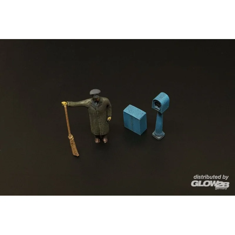 Maquette Street sweeper and parking meter