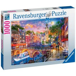  Puzzle 1000 p - Coucher de soleil sur Amsterdam