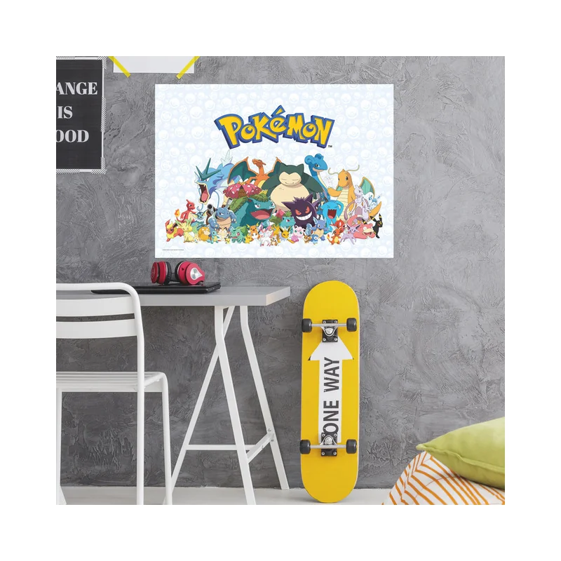 Album et stickers Pokemon Sticker Mural Geant Attrapez les Tous 91X63cm