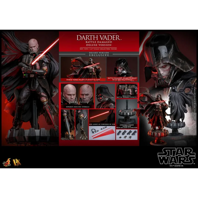 Star Wars - Figurine 1/6 Darth Vader (Battle Damaged) Deluxe Version 35 cm