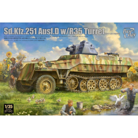 Maquette BORDER MODEL: 1/35; Sd.Kfz.251 /1 Ausf.D with R35 turret with PE and workable tracks