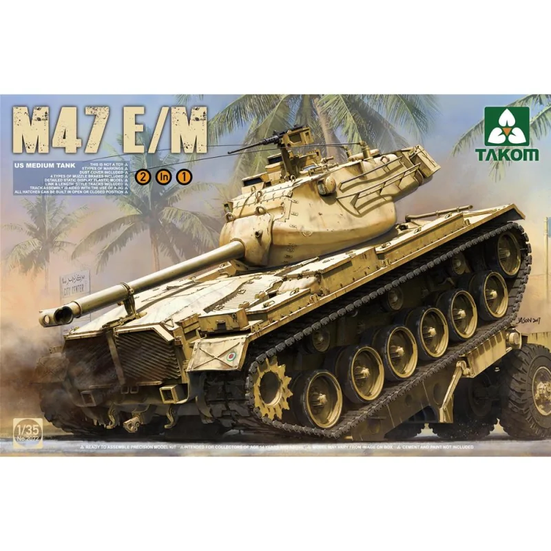 Maquette TAKOM MODEL: 1/35; US Medium Tank M47 E/M 2 in 1